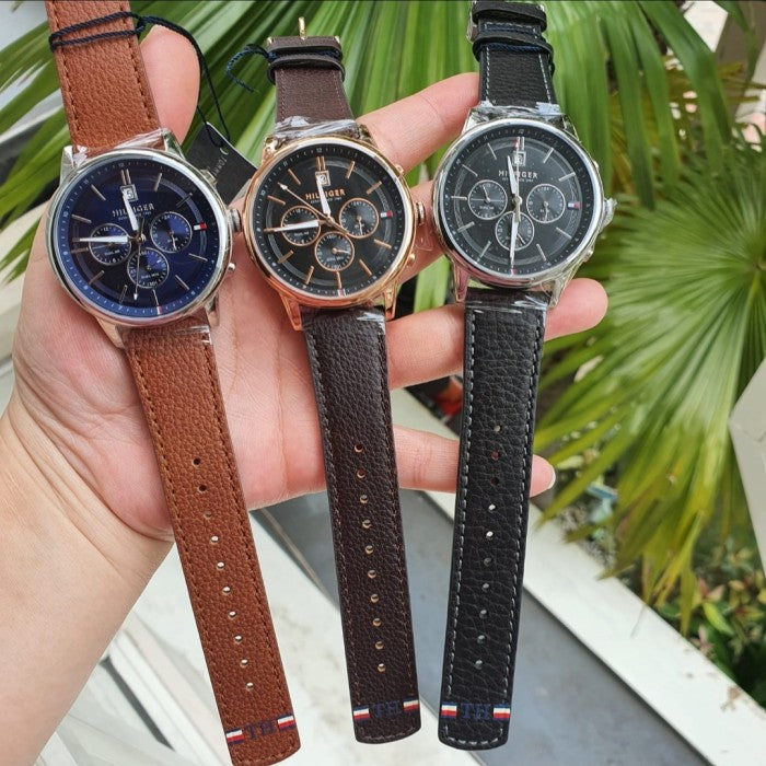 Tommy Hilfiger Multi Function Chronograph Black Dial Brown Leather Strap Watch for Men - 1791631 Buy Now By Tommy Hilfiger