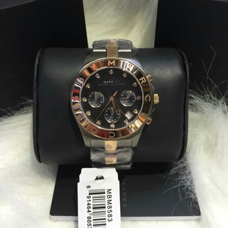 Marc Jacobs Blade Chronograph Grey Dial Two Tone Steel Strap Watch for Women - MBM8583 Buy Now By Marc Jacobs