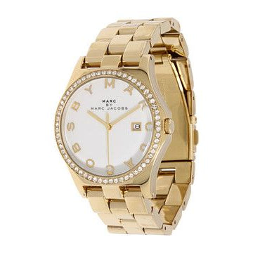 Marc Jacobs Henry Diamonds White Dial Gold Steel Strap Watch for Women - MBM3045 Buy Now By Marc Jacobs