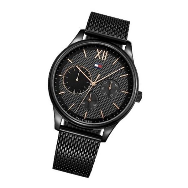 Tommy Hilfiger Damon Quartz Black Dial Black Mesh Bracelet Watch for Men - 1791420 Buy Now By Tommy Hilfiger