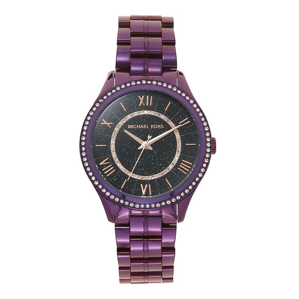 Michael Kors Lauryn Black Dial Purple Steel Strap Watch for Women - MK3724 Buy Now By Michael Kors