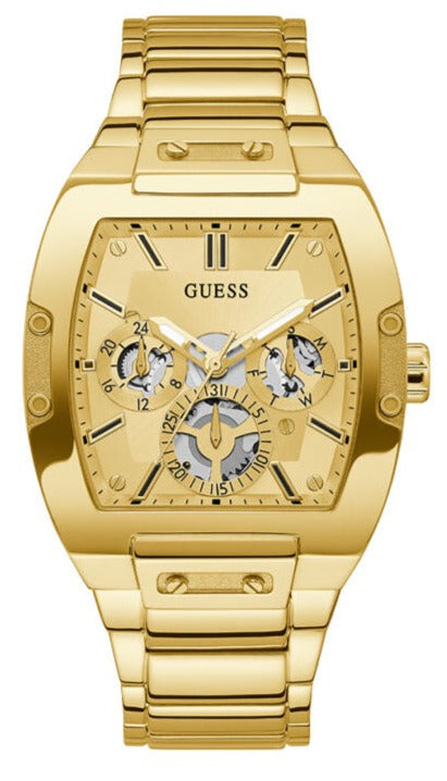 Guess Phoenix Multi Function Gold Dial Gold Steel Strap Watch for Men - GW0456G2 Buy Now By Guess