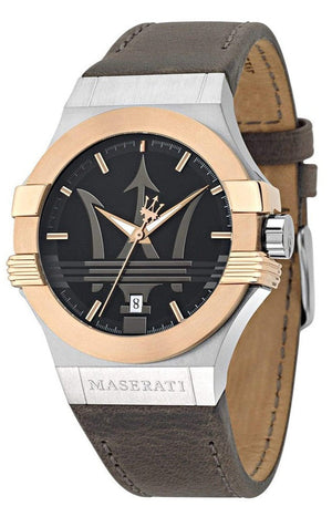 Maserati Potenza Black Dial Brown Leather Strap Watch For Men - R8851108014 Buy Now By Maserati
