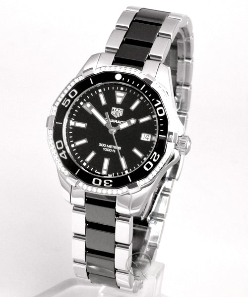 Tag Heuer Aquaracer Quartz Diamonds Black Dial Two Tone Steel Strap Watch for Women - WAY131G.BA0913 Buy Now By Tag Heuer
