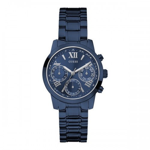 Guess F14 Chronograph Analog Blue Dial Blue Steel Strap Watch For Women - W0448L5 Buy Now By Guess
