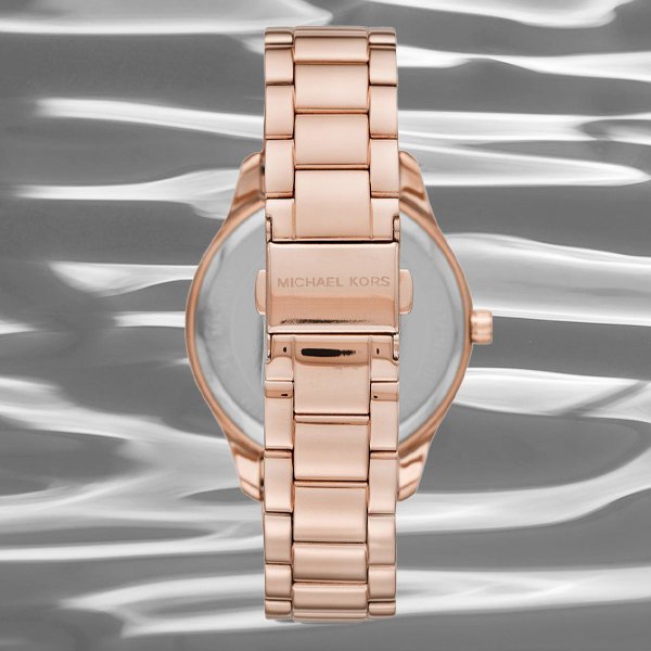 Michael Kors Layton Three Hand Pink Dial Rose Gold Steel Strap Watch For Women - MK6848 Buy Now By Michael Kors