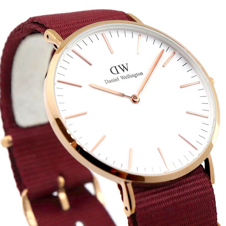 Daniel Wellington Classic Roselyn White Dial Maroon Nylon Strap Watch For Women - DW00100267 Buy Now By Daniel Wellington