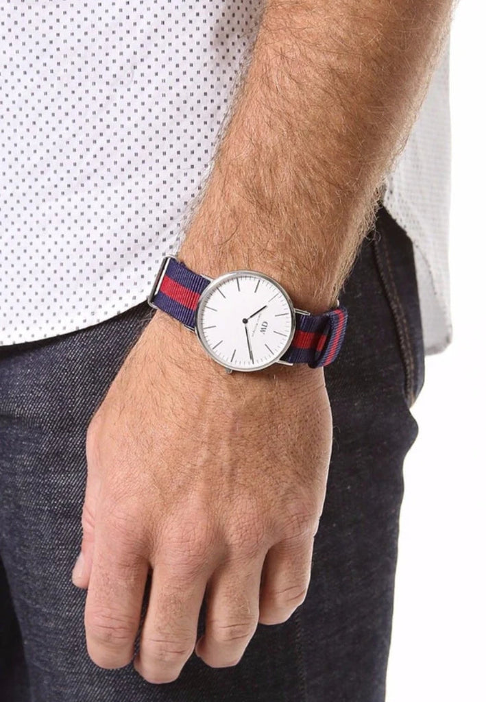 Daniel Wellington Classic Oxford White Dial Two Tone Nylon Strap Watch For Men - DW00100015 Buy Now By Daniel Wellington
