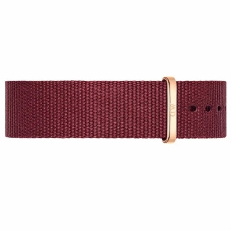 Daniel Wellington Classic Roselyn White Dial Maroon Nylon Strap Watch For Women - DW00100267 Buy Now By Daniel Wellington