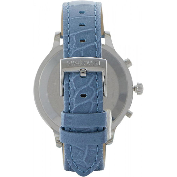 Swarovski Octea Lux Chrono Blue Dial Blue Leather Strap Watch for Women - 5580600 Buy Now By Swarovski