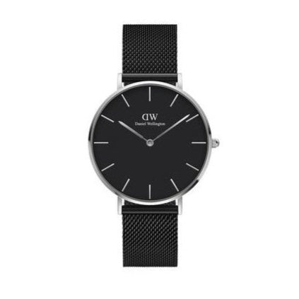 Daniel Wellington Petite Ashfield Black Dial Black Mesh Strap Watch For Women - DW00100308 Buy Now By Daniel Wellington