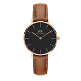 Daniel Wellington Classic Petite Durham Black Dial Brown Leather Strap Watch For Women - DW00100166 Buy Now By Daniel Wellington