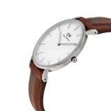 Daniel Wellington St Mawes White Dial Brown Leather Strap Watch For Men - DW00100052 Buy Now By Daniel Wellington