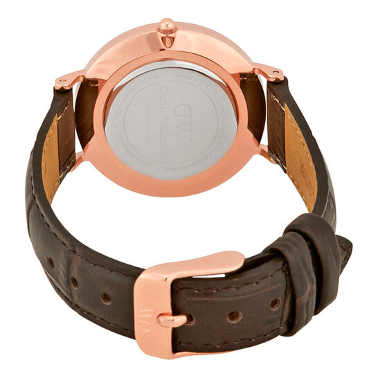 Daniel Wellington Classic Petite York Black Dial Brown Leather Strap Watch For Women - DW00100170 Buy Now By Daniel Wellington