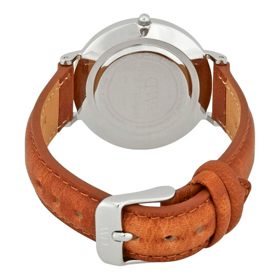 Daniel Wellington Petite Sterling Black Dial Brown Leather Strap Watch For Women - DW00100178 Buy Now By Daniel Wellington