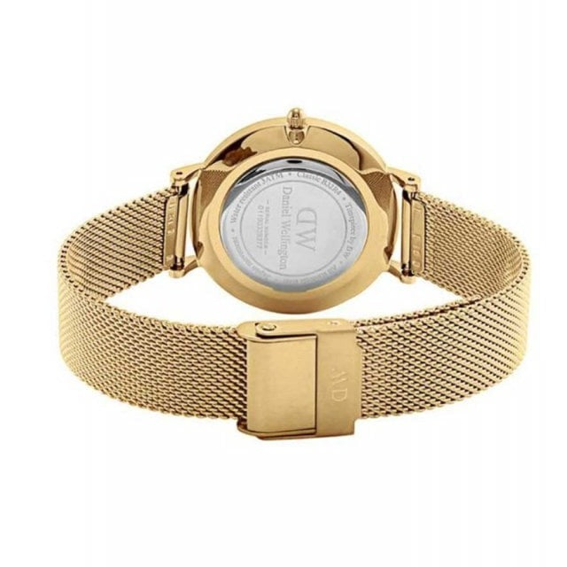 Daniel Wellington Classic Petite Evergold Black Dial Gold Mesh Bracelet Watch For Women - DW00100349 Buy Now By Daniel Wellington