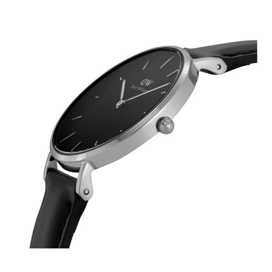 Daniel Wellington Petite Sheffield Black Dial Black Leather Strap Watch For Women - DW00100180 Buy Now By Daniel Wellington