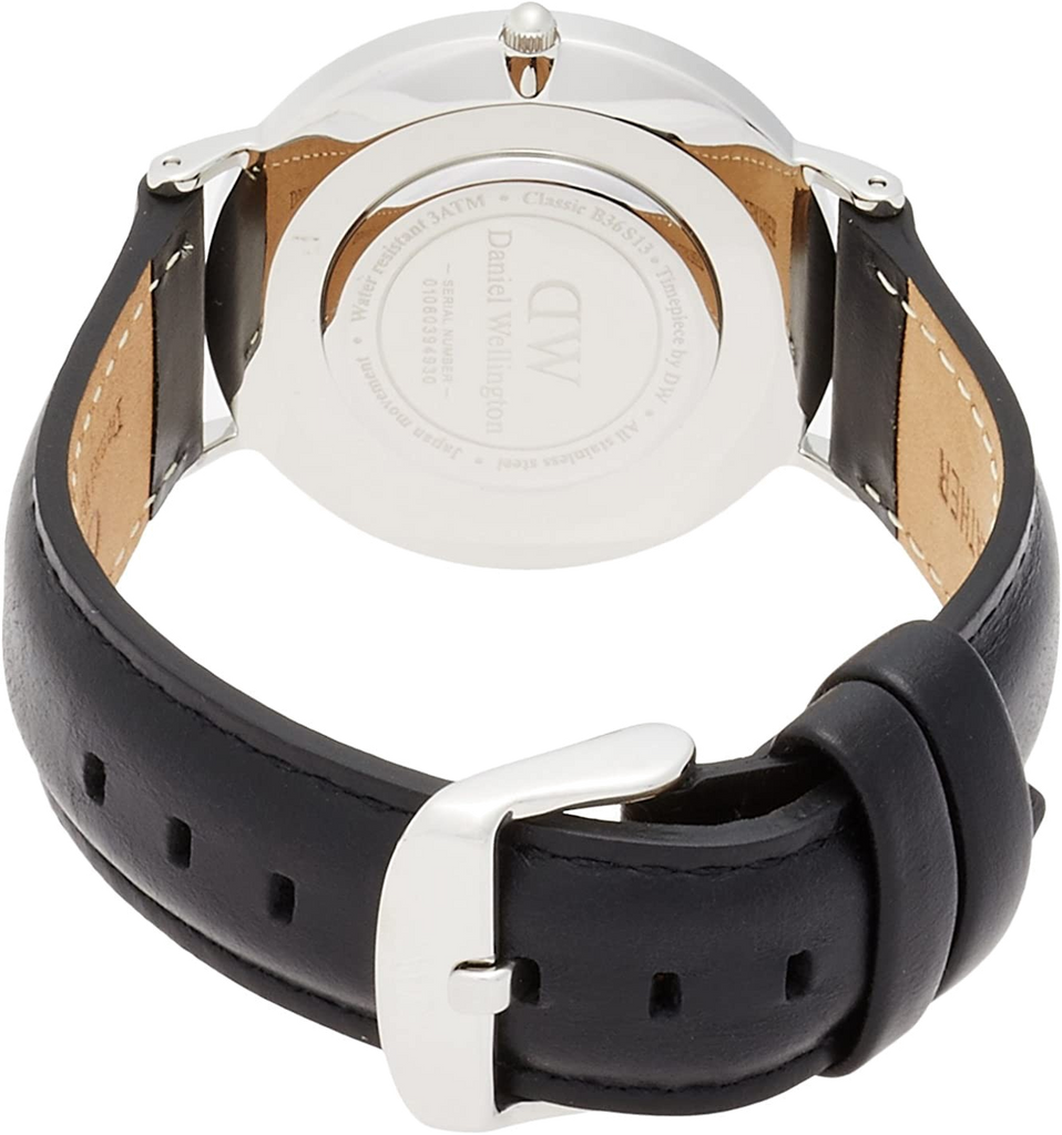 Daniel Wellington Classic Sheffield White Dial Black Leather Strap Watch For Women - DW00100053 Buy Now By Daniel Wellington