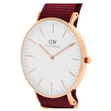 Daniel Wellington Classic Roselyn White Dial Maroon Nylon Strap Watch For Women - DW00100267 Buy Now By Daniel Wellington