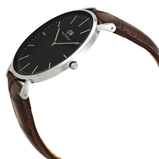 Daniel Wellington Classic York Black Dial Brown Leather Strap Watch For Men - DW00100134 Buy Now By Daniel Wellington