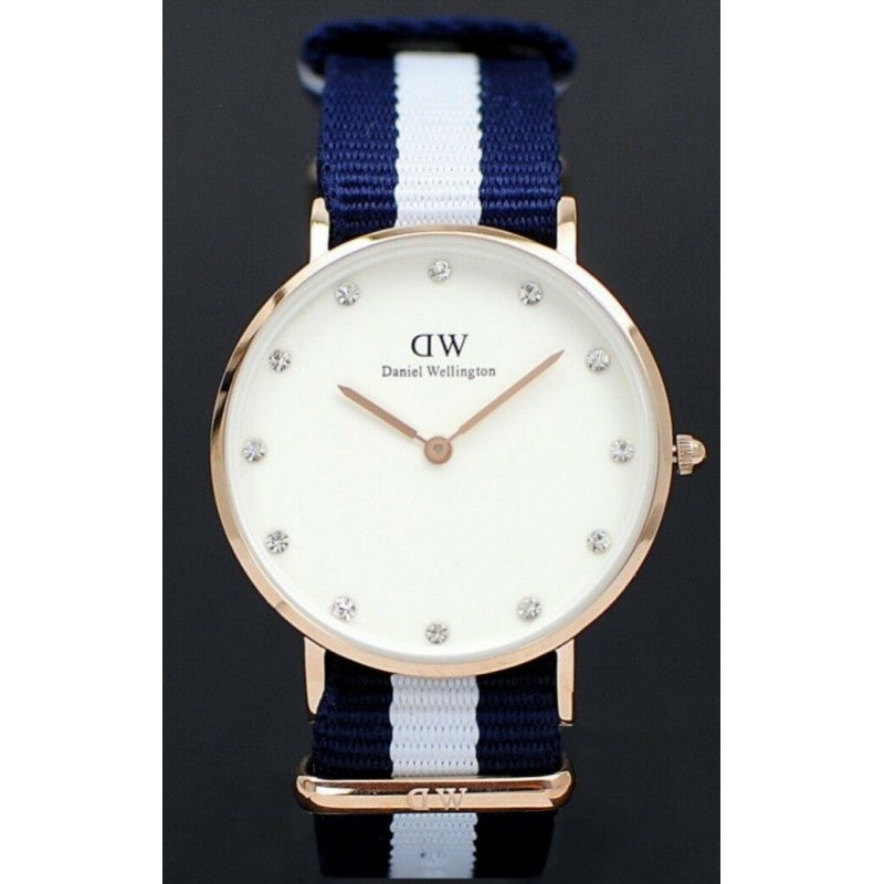 Daniel Wellington Classy Glasgow White Dial Two Tone Nylon Strap Watch For Women - DW00100078 Buy Now By Daniel Wellington