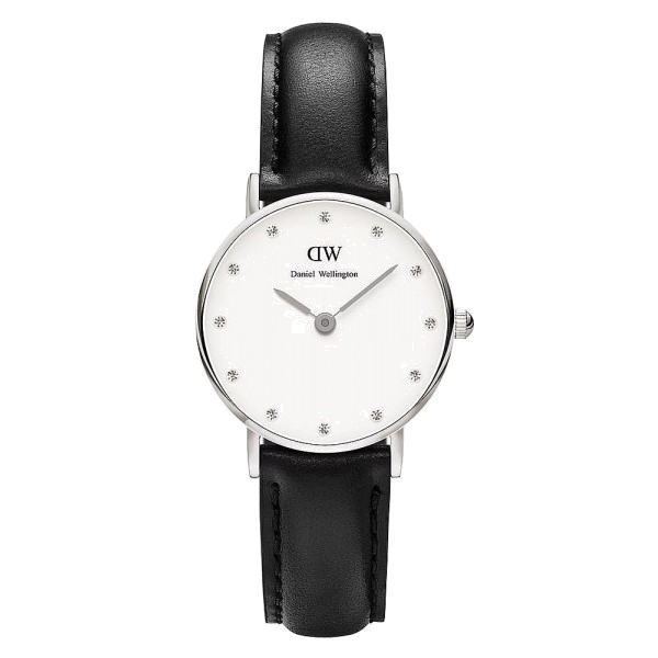 Daniel Wellington Classy Sheffield White Dial Black Leather Strap Watch For Women - DW00100068 Buy Now By Daniel Wellington