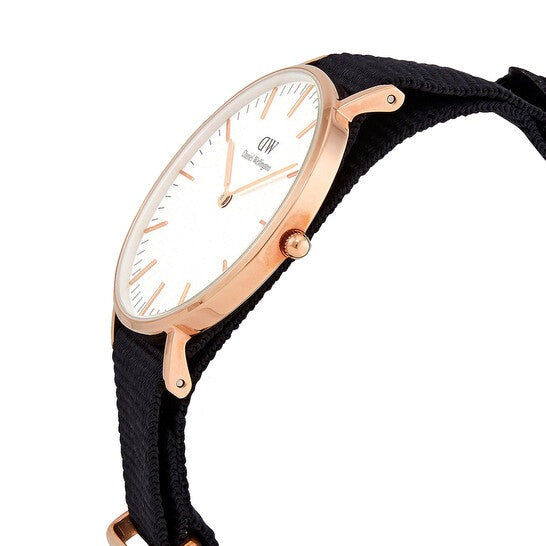 Daniel Wellington Classic Cornwall White Dial Black Nylon Strap Watch For Women - DW00100259 Buy Now By Daniel Wellington