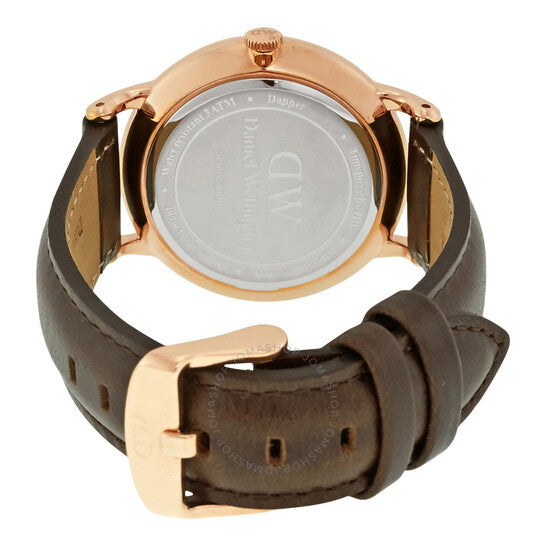 Daniel Wellington Dapper Bristol White Dial Brown Leather Strap Watch For Women - DW00100094 Buy Now By Daniel Wellington