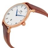 Daniel Wellington Dapper Durham White Dial Brown Leather Strap Watch For Men - DW00100115 Buy Now By Daniel Wellington