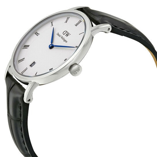Daniel Wellington Dapper Reading Quartz White Dial Black Leather Strap Watch For Women - DW00100117 Buy Now By Daniel Wellington