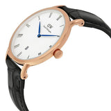 Daniel Wellington Dapper Reading White Dial Black Leather Strap Watch For Men - DW00100107 Buy Now By Daniel Wellington