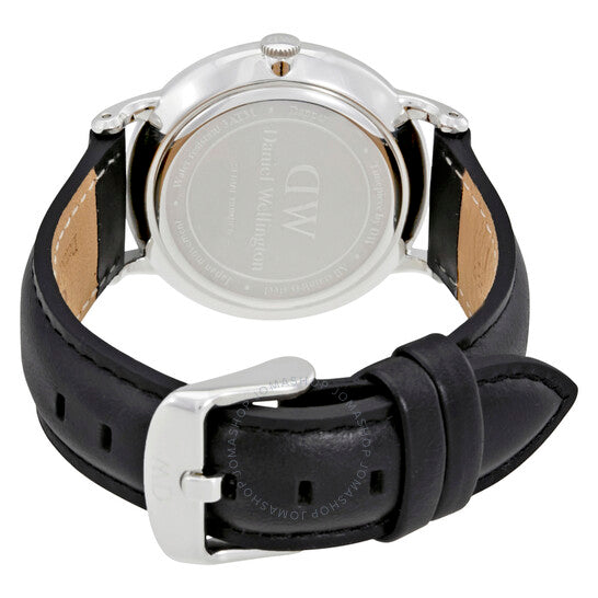 Daniel Wellington Dapper Sheffield White Dial Black Leather Strap Watch For Women - DW00100096 Buy Now By Daniel Wellington
