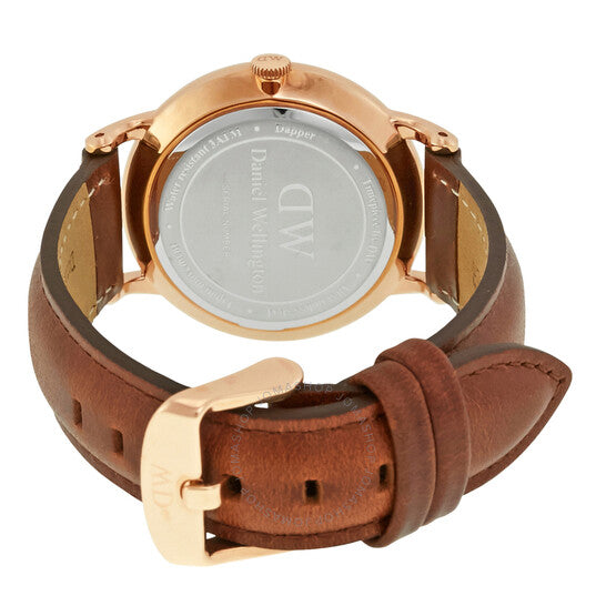 Daniel Wellington Dapper St Mawes White Dial Brown Leather Strap Watch For Women - DW00100091 Buy Now By Daniel Wellington