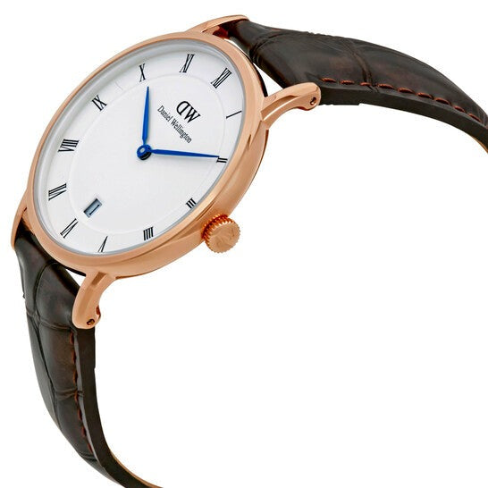 Daniel Wellington Dapper York White Dial Brown Leather Strap Watch For Women - DW00100093 Buy Now By Daniel Wellington