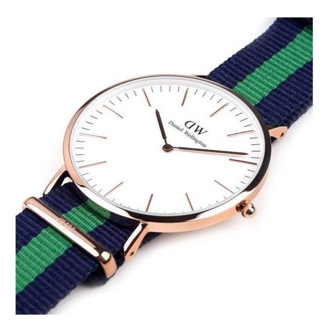 Daniel Wellington Classic Warwick White Dial Two Tone Nylon Strap Watch for Men - DW00100005 Buy Now By Daniel Wellington