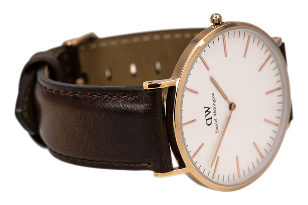 Daniel Wellington Classic Bristol White Dial Brown Leather Strap Watch For Men - DW00100009 Buy Now By Daniel Wellington