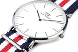 Daniel Wellington Classic Canterbury White Dial Two Tone Nylon Strap Watch For Men - DW00100016 Buy Now By Daniel Wellington