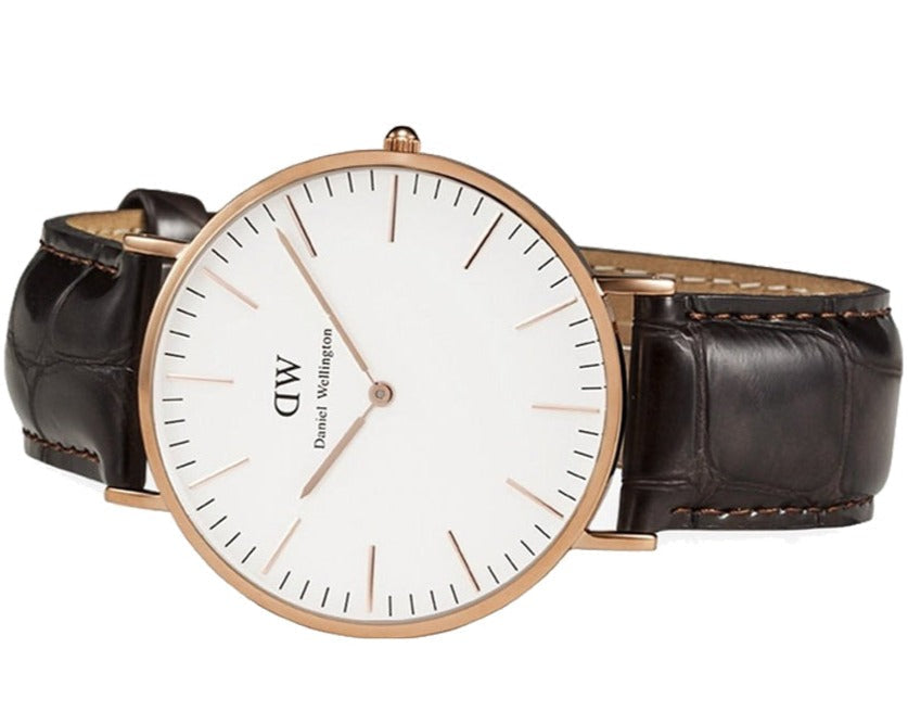 Daniel Wellington Classic York White Dial Brown Leather Strap Watch For Women - DW00100038 Buy Now By Daniel Wellington