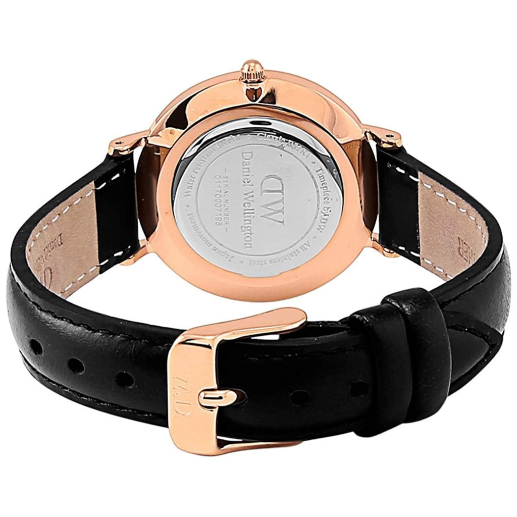 Daniel Wellington Classy Sheffield White Dial Black Leather Strap Watch For Women - DW00100060 Buy Now By Daniel Wellington