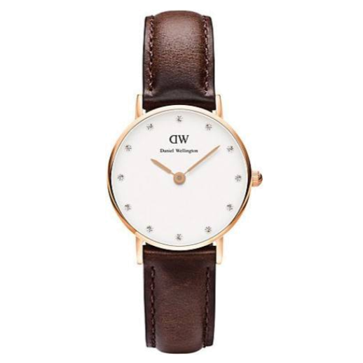 Daniel Wellington Classy Bristol White Dial Brown Leather Strap Watch For Women - DW00100062 Buy Now By Daniel Wellington