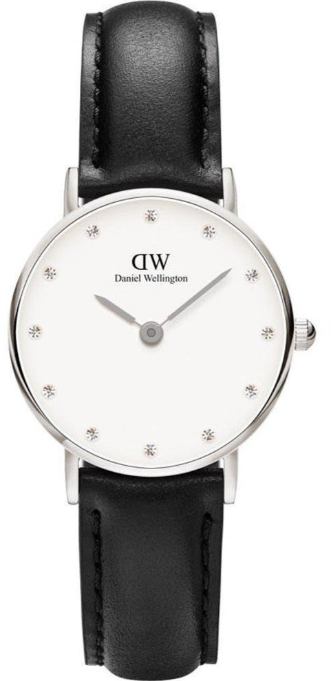Daniel Wellington Classy Sheffield White Dial Black Leather Strap Watch For Women - DW00100068 Buy Now By Daniel Wellington