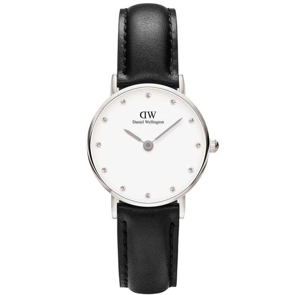 Daniel Wellington Classy Sheffield White Dial Black Leather Strap Watch For Women - DW00100068 Buy Now By Daniel Wellington