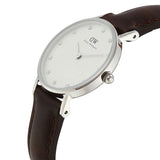 Daniel Wellington Classy Bristol White Dial Brown Leather Strap Watch For Women - DW00100070 Buy Now By Daniel Wellington