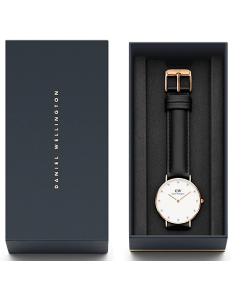 Daniel Wellington Classic Petite Sheffield White Dial Black Leather Strap Watch For Women - DW00100230 Buy Now By Daniel Wellington