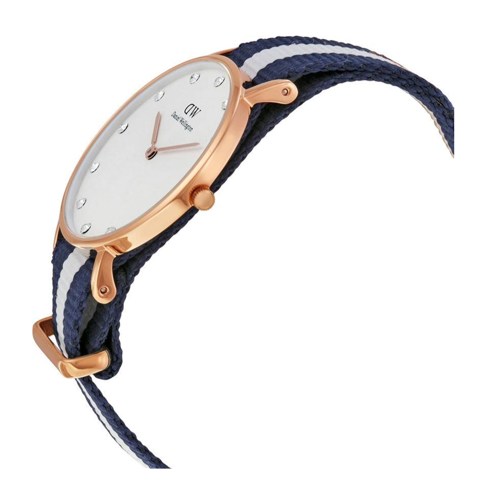 Daniel Wellington Classy Glasgow White Dial Two Tone Nylon Strap Watch For Women - DW00100078 Buy Now By Daniel Wellington