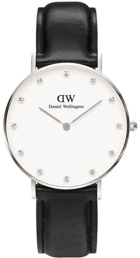 Daniel Wellington Classy Sheffield White Dial Black Leather Strap Watch For Women - DW00100080 Buy Now By Daniel Wellington