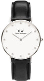 Daniel Wellington Classy Sheffield White Dial Black Leather Strap Watch For Women - DW00100080 Buy Now By Daniel Wellington