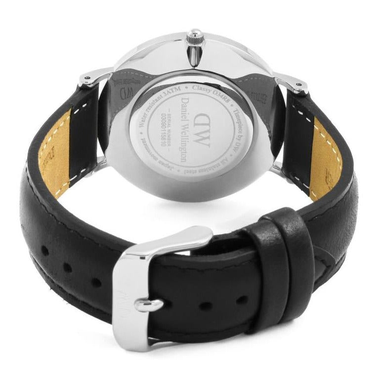 Daniel Wellington Classy Sheffield White Dial Black Leather Strap Watch For Women - DW00100080 Buy Now By Daniel Wellington