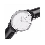 Daniel Wellington Classy Sheffield White Dial Black Leather Strap Watch For Women - DW00100080 Buy Now By Daniel Wellington