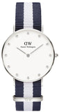 Daniel Wellington Classy Glasgow White Dial Two Tone Nylon Strap Watch For Women - DW00100082 Buy Now By Daniel Wellington